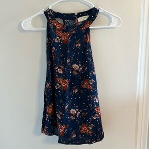 Navy Floral Tank Size M